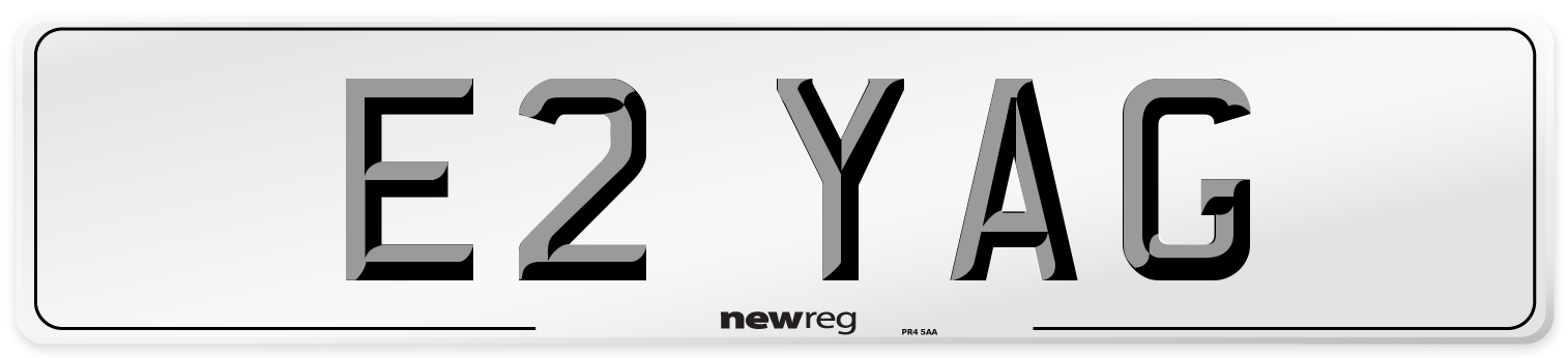 E2 YAG Number Plate from New Reg